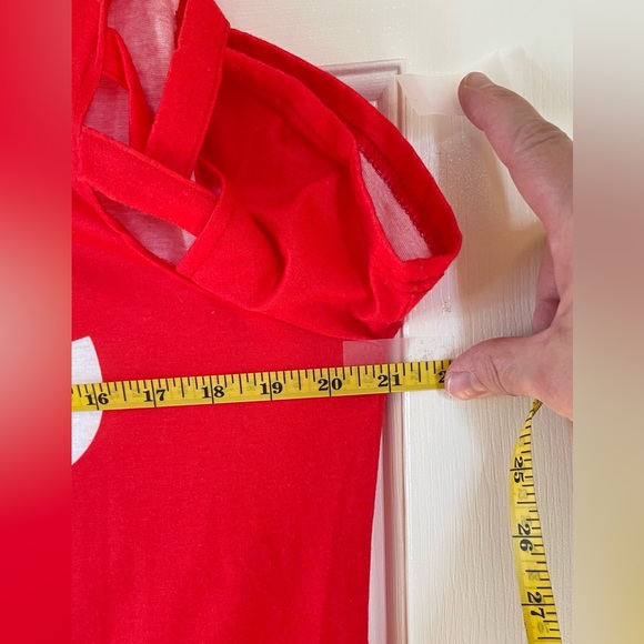 Cold shoulder top Red XL - Picture 4 of 7